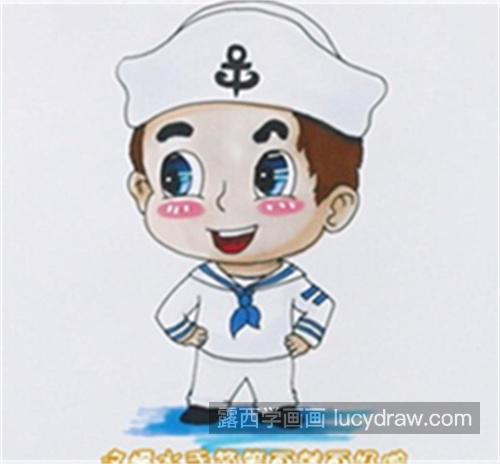 可爱卡通版水手简笔画图片教程 彩色可爱水手简笔画图片怎么画