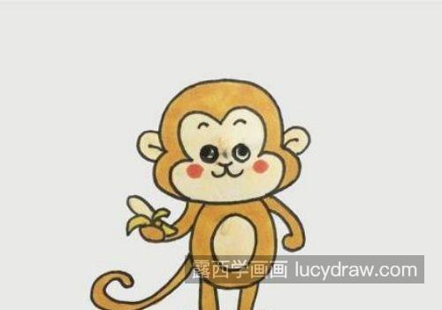 彩色小猴子简笔画图片大全 涂色可爱小猴子简笔画怎么画