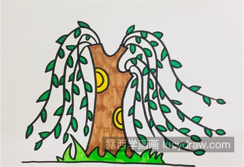 又漂亮又简单柳树的简笔画怎么画 好看又简单柳树的简笔画画法