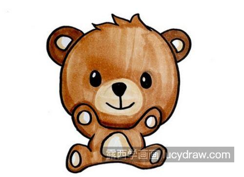 彩色可爱小熊简笔画一步一步画法 简单又漂亮小熊简笔画怎么画