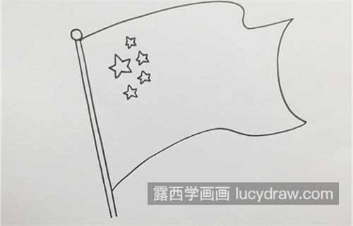 简单又漂亮国旗简笔画图片大全大图 可爱卡通国旗简笔画画法