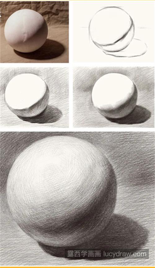 适合新手画的素描球体分步骤讲解 素描几何体入门教程如何画好球体