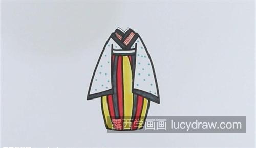 可爱简单女汉服简笔画教学 古风手绘汉服简笔画图片大全