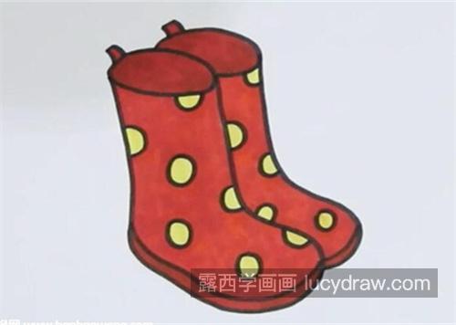 可爱版卡通雨靴简笔画图片大全 彩色简单雨靴简笔画怎么画