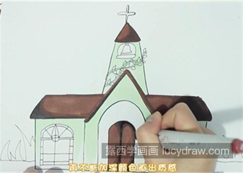 带色彩教堂简笔画图片大全 简单又漂亮教堂简笔画教程