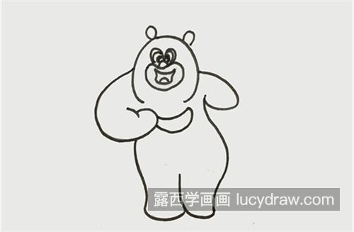 卡通动漫熊二简笔画一步一步教学 q版可爱熊二简笔画带步骤画法