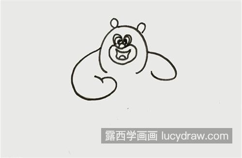 卡通动漫熊二简笔画一步一步教学 q版可爱熊二简笔画带步骤画法