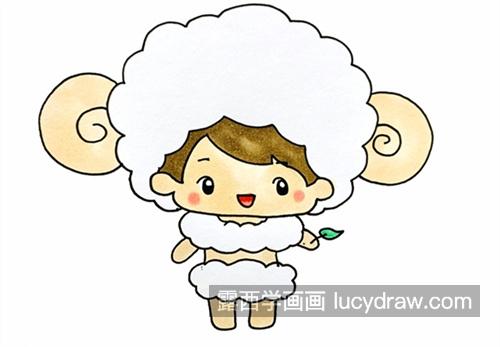可爱q版白羊座简笔画一步一步教学 少女可爱羊座简笔画画法