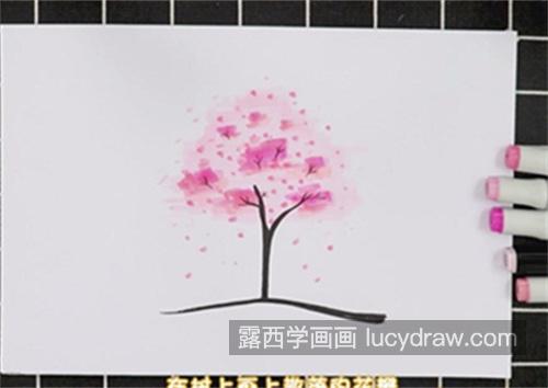 又简单又漂亮樱花树的简笔画怎么画 好看又简单樱花树的简笔画教学