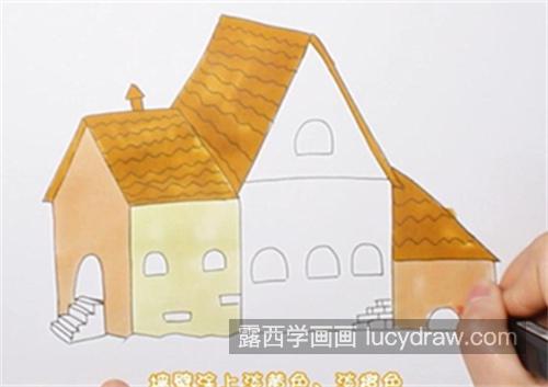 漂亮彩色版房子的简笔画一步一步画法 简单又漂亮房子的简笔画教程