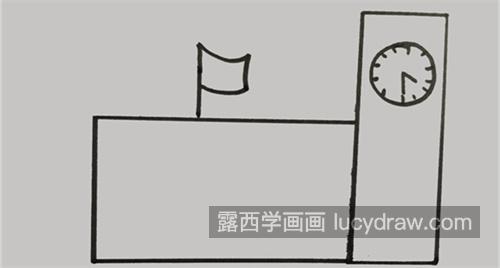 又好看又漂亮学校的简笔画带步骤画法 简单又好看学校简笔画教程