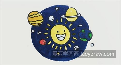 好看又简单八大行星的简笔画怎么画 带色彩八大行星的简笔画画法