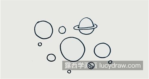 好看又简单八大行星的简笔画怎么画 带色彩八大行星的简笔画画法