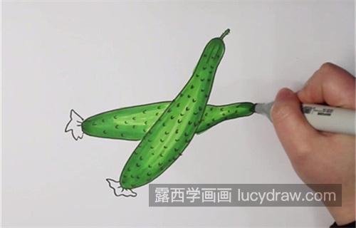 最简单的黄瓜的简笔画怎么画 彩色简单黄瓜的简笔画画法