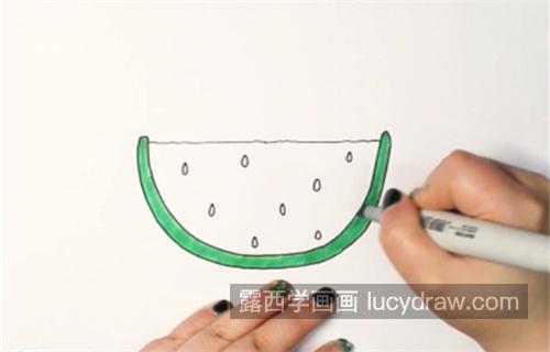 彩色简单西瓜的简笔画图片大全  简单又漂亮可爱西瓜的简笔画步骤