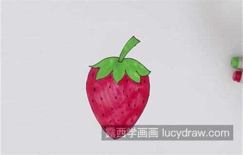 卡通呆萌草莓简笔画带步骤教学 可爱简单草莓简笔画画法