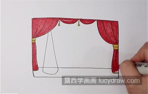 又简单又漂亮舞台简笔画教学 好看彩色舞台的简笔画怎么画