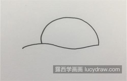 好看彩色鸭舌帽子简笔画一步一步画法 简单鸭舌帽子简笔画怎么画