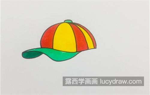 好看彩色鸭舌帽子简笔画一步一步画法 简单鸭舌帽子简笔画怎么画