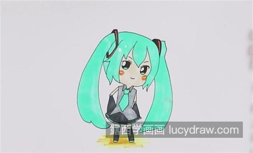 简单彩色初音未来简笔画一步一步教学 q版简单初音未来简笔画教程