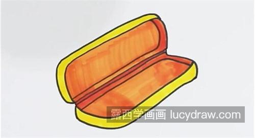 好看漂亮铅笔盒简笔画一步一步教学 简单又好看笔盒简笔画怎么画