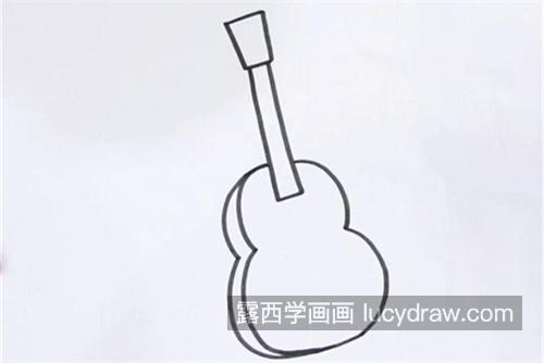 简单又漂亮吉他简笔画一步一步教学 好看简单吉他简笔画画法