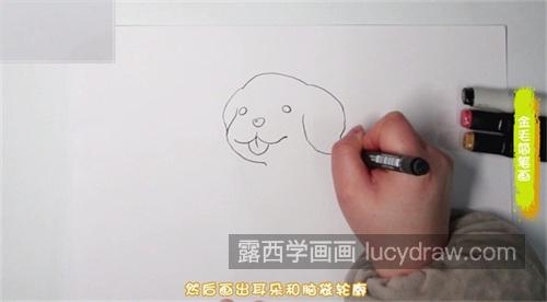 Q版卡通金毛简笔画带步骤教学 可爱卡通版金毛简笔画图片画法