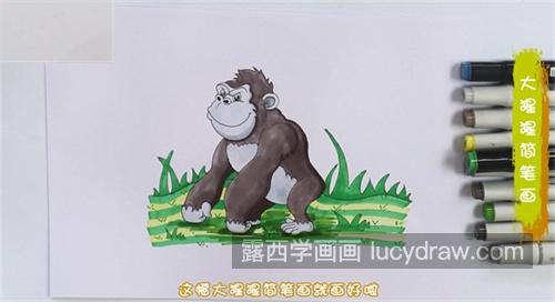 可爱又漂亮大猩猩简笔画怎么画 简单可爱大猩猩怎么画简笔画图片画法