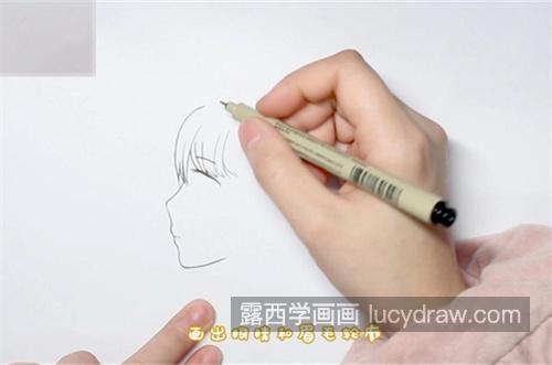 可爱版古代女子侧脸的简笔画画法 简单古代女子侧脸的简笔画图片大全