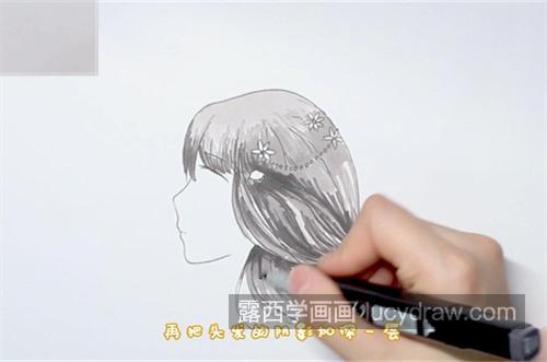 可爱版古代女子侧脸的简笔画画法 简单古代女子侧脸的简笔画图片大全