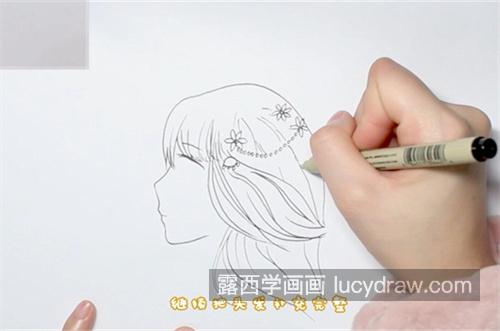 可爱版古代女子侧脸的简笔画画法 简单古代女子侧脸的简笔画图片大全