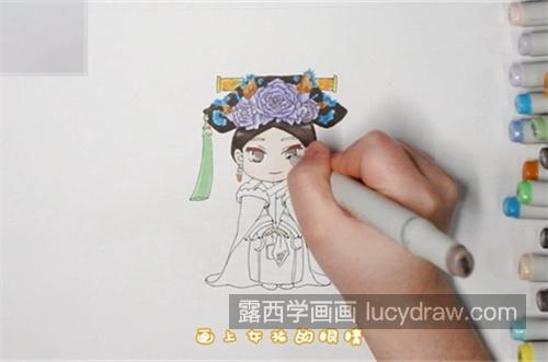 简单q版古风女孩简笔画画法 q版手绘古风女孩 简笔画一步一步教学