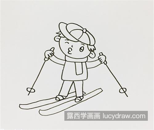 又简单又漂亮滑雪小朋友简笔画怎么画 好看漂亮滑雪小朋友简笔画画法