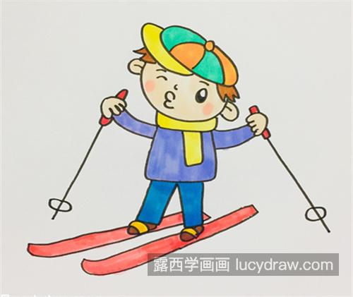 又简单又漂亮滑雪小朋友简笔画怎么画 好看漂亮滑雪小朋友简笔画画法