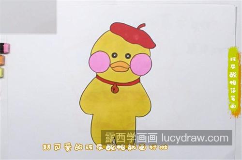 网红可爱玻尿酸鸭简笔画教程 彩色简单玻尿酸鸭简笔画画法