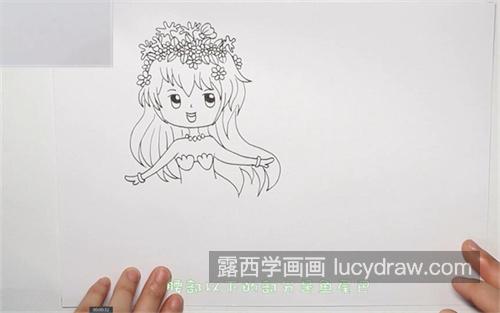 漂亮可爱美人鱼的简笔画画法 简单漂亮美人鱼的简笔画一步一步教学