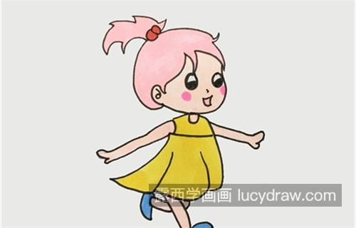 可爱卡通少女的简笔画图片大全 漂亮可爱少女的简笔画画法