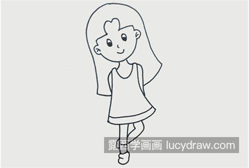 可爱学生少女的简笔画图片大全 简单漂亮少女的简笔画教学