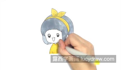 漂亮可爱卡通小女孩的简笔画教学 简单又可爱卡通小女孩简笔画画法