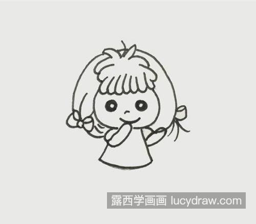 扎马尾小女孩简笔画图片大全 可爱版小女孩简笔画一步一步画法