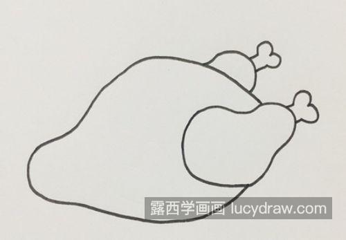 又好看又漂亮烤鸡简笔画怎么画 简单彩色烤鸡简笔画画法