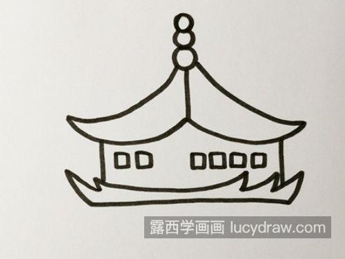 好看又漂亮古代城楼的简笔画教学 可爱又简单古代城楼简笔画怎么画