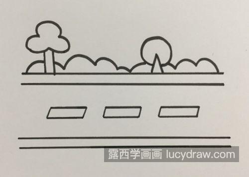 又漂亮又简单马路简笔画怎么画 好看马路简笔画一步一步教学