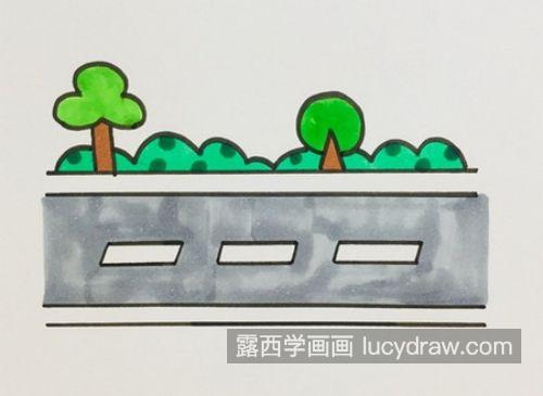 又漂亮又简单马路简笔画怎么画 好看马路简笔画一步一步教学