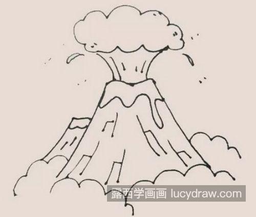 简单又漂亮火山喷发的简笔画怎么画 好看简单火山喷发的简笔画教学