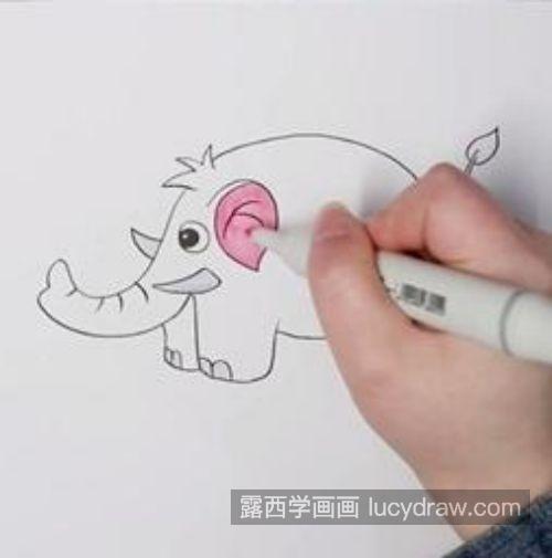 彩色简单大象的简笔画教学 可爱呆萌大象的简笔画图片大全