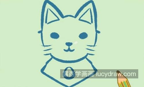 手绘版猫咪简笔画教程 可爱彩色猫咪简笔画带步骤画法