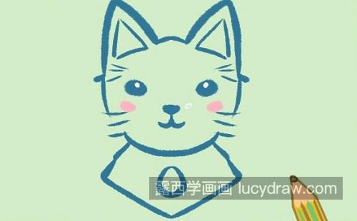 手绘版猫咪简笔画教程 可爱彩色猫咪简笔画带步骤画法