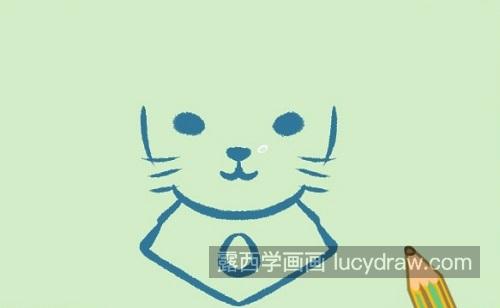 手绘版猫咪简笔画教程 可爱彩色猫咪简笔画带步骤画法