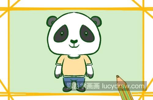 彩色可爱熊猫的简笔画教学 简单又好看熊猫的简笔画图片大全